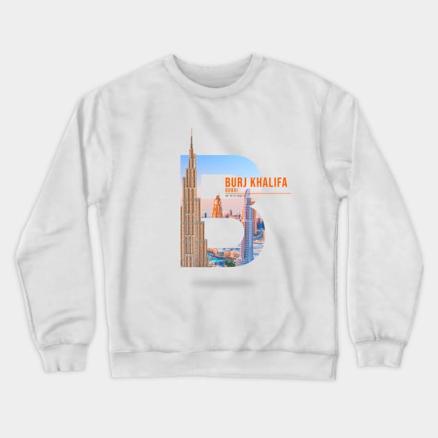 BURJ KHALIFA TYPO Crewneck Sweatshirt by Trangle Imagi